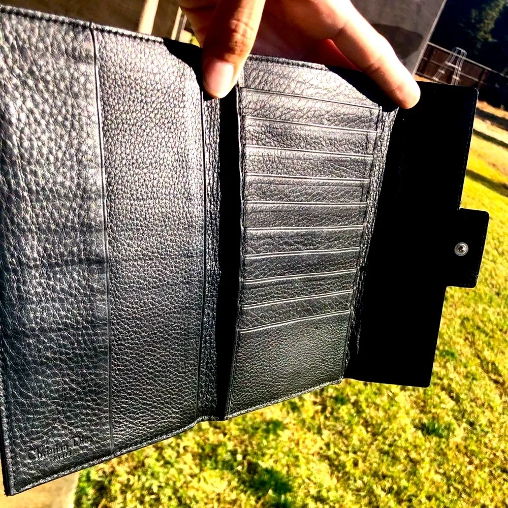 Dior John Galliano Y2K Street Chic Jacquard Black Oblique Monogram Logo Wallet - Picture 4 of 5